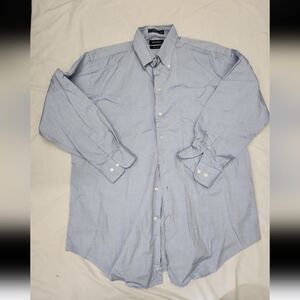 Nautica Men's size large blue button dress shirt #122